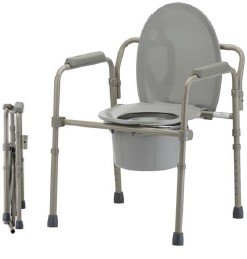 FOLDING COMMODE CHAIR-ELONGATED SEAT