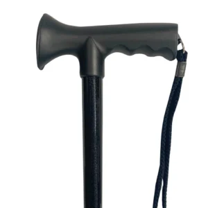 FLDG CANE W TPR HANDLE-BLACK