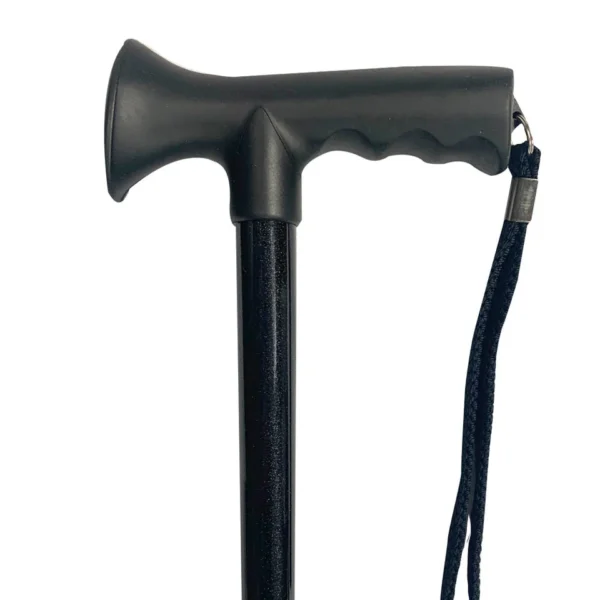 FLDG CANE W TPR HANDLE-BLACK