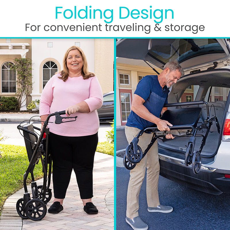 Foldable walker for travel and storage