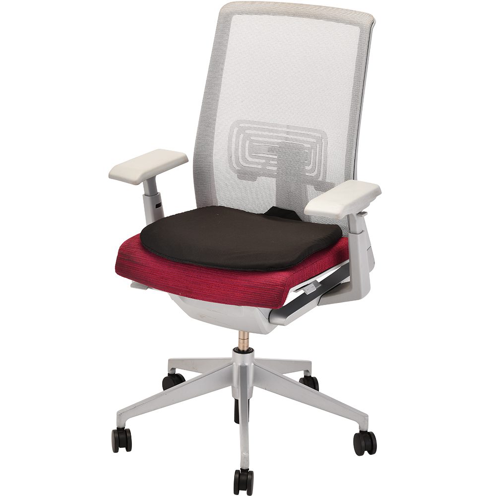 Modern ergonomic office chair with red seat
