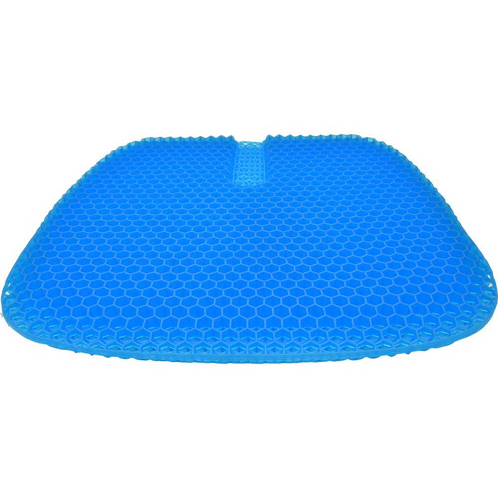Blue honeycomb gel seat cushion with center cutout