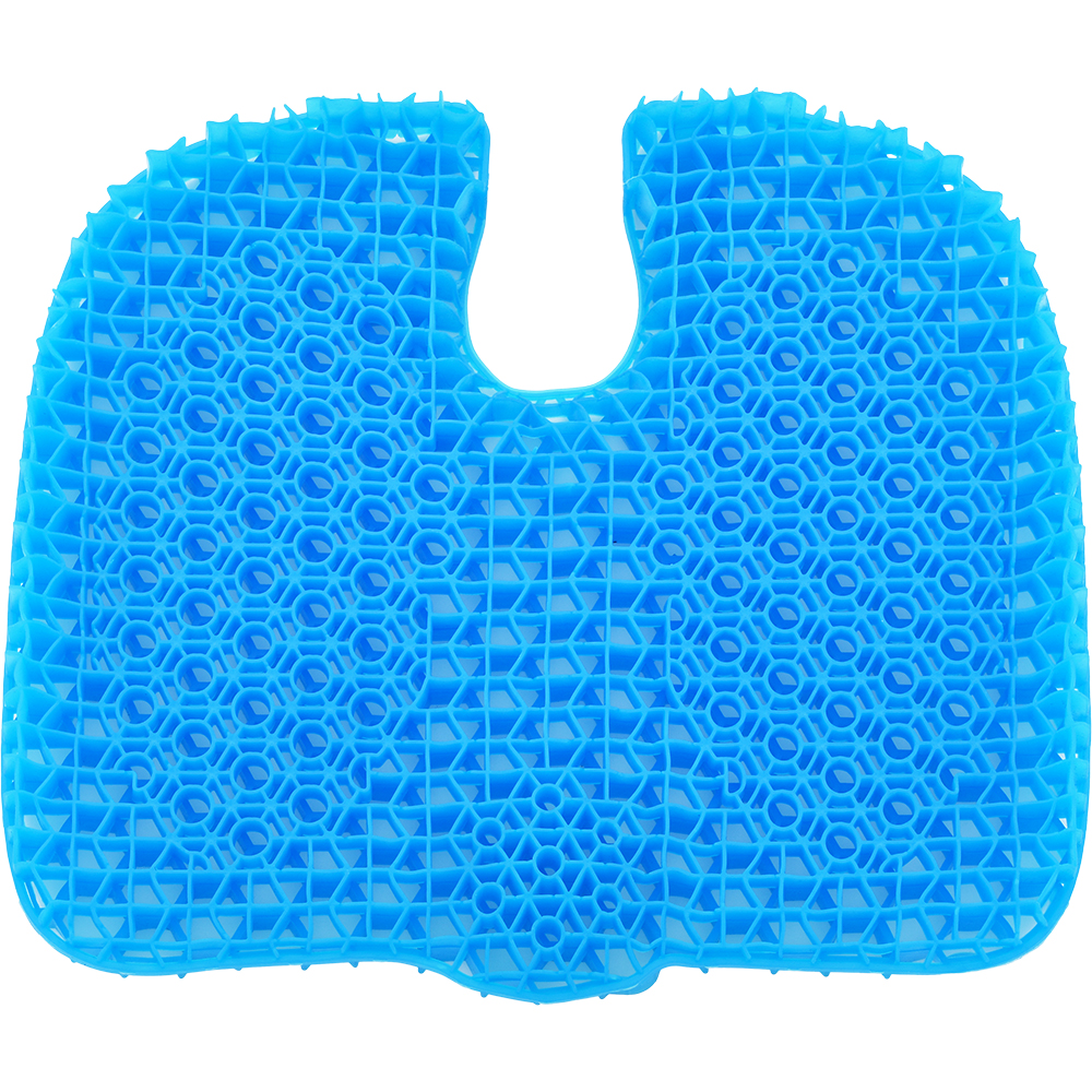 Blue honeycomb gel seat cushion with cutout