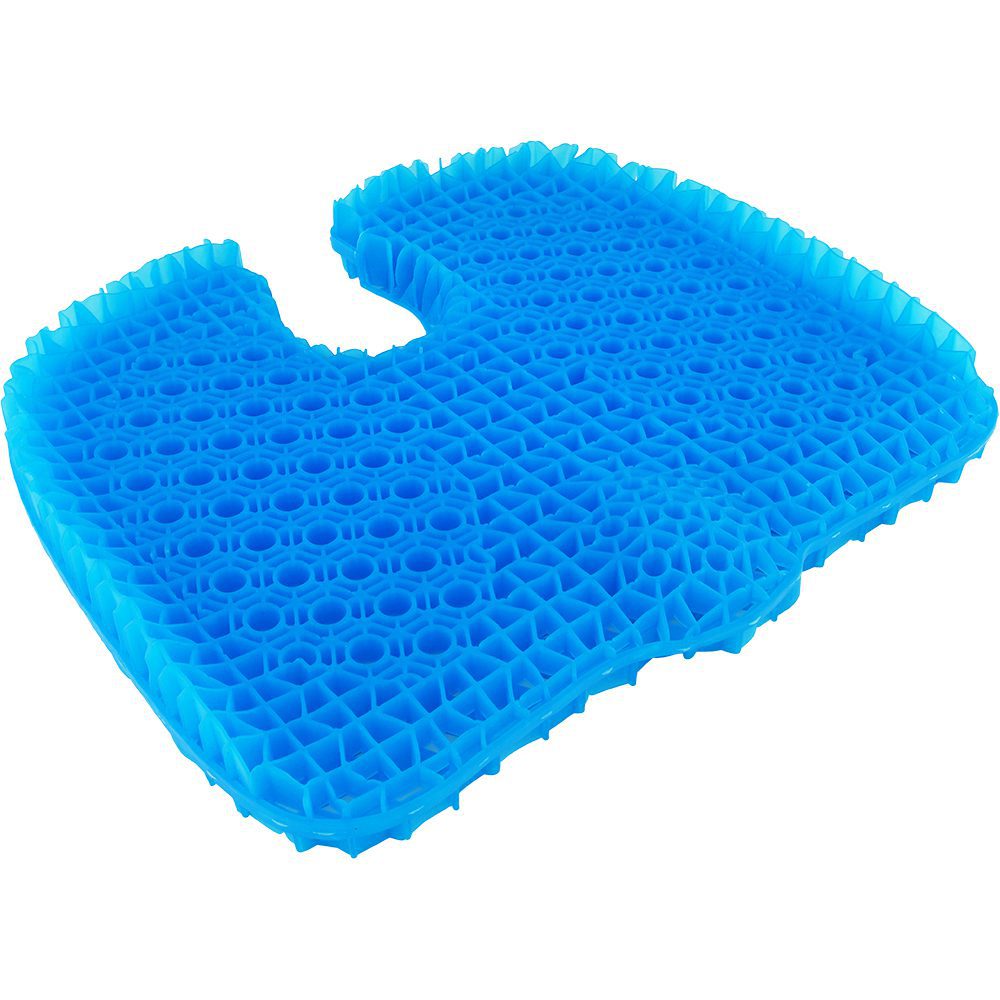 Blue honeycomb gel seat cushion with cutout