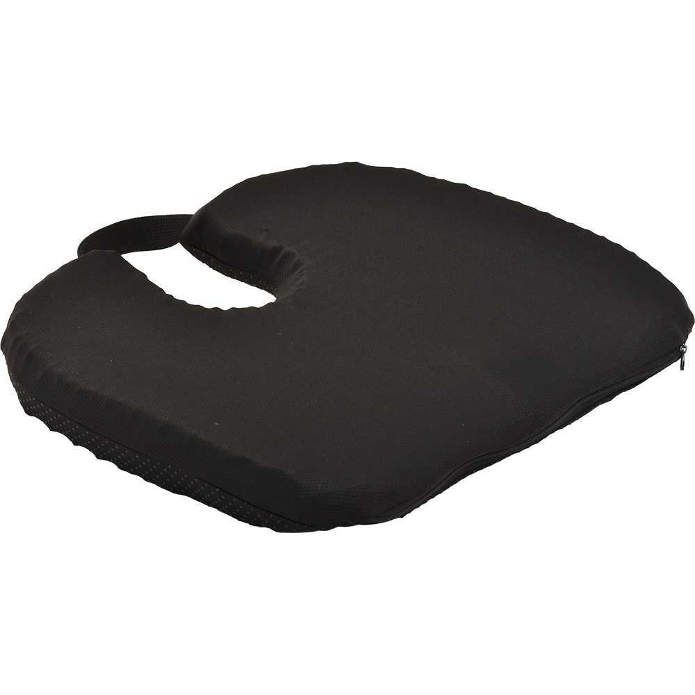 Black U-shaped seat cushion with handle