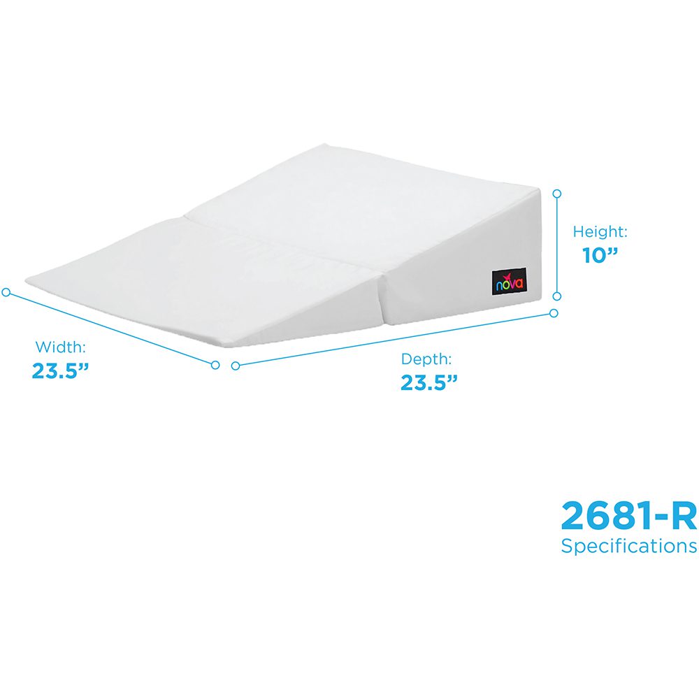 White inclined wedge pillow with dimensions