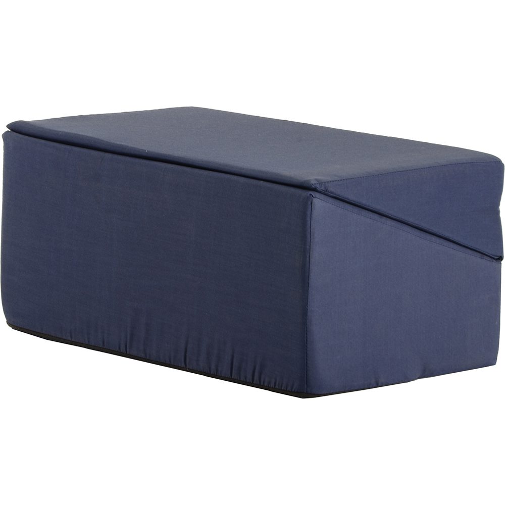Navy blue rectangular fabric ottoman