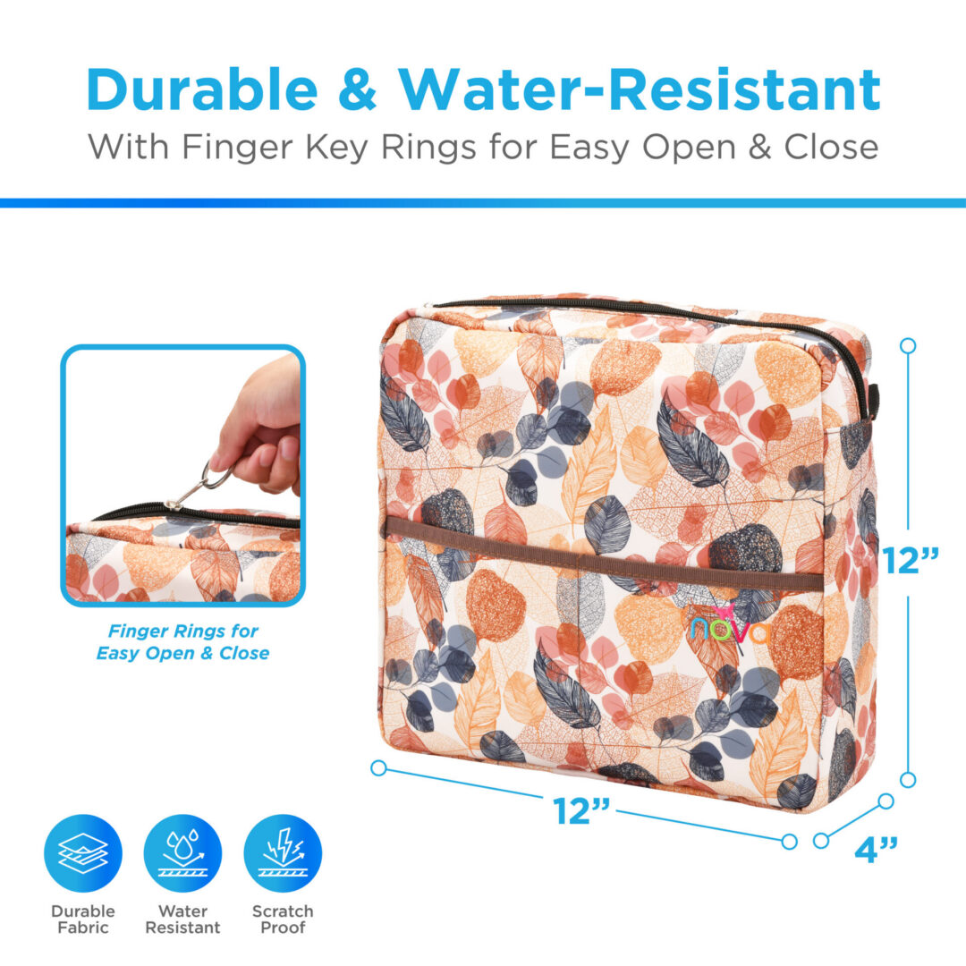 Durable water-resistant floral travel organizer pouch