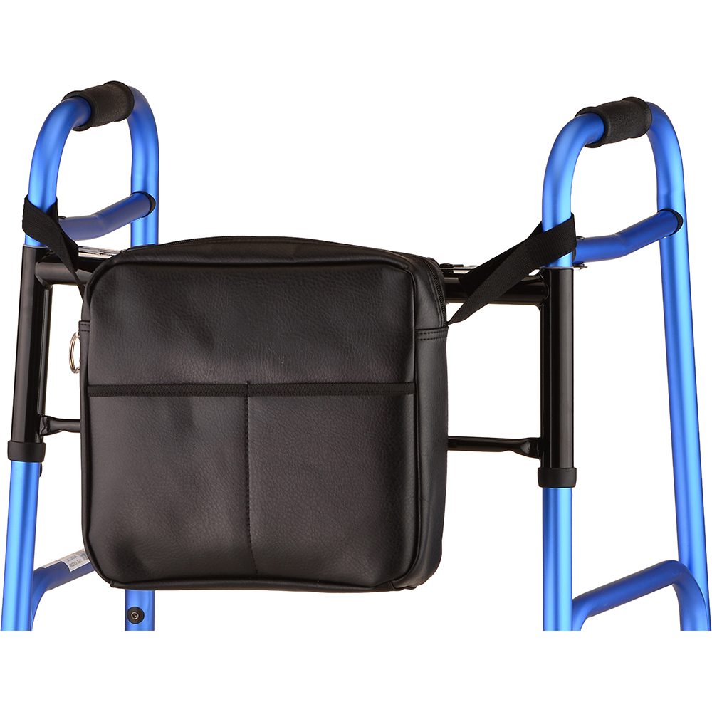 Blue walker with black storage pouch