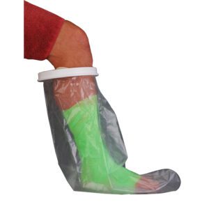 Waterproof plastic cast cover for foot