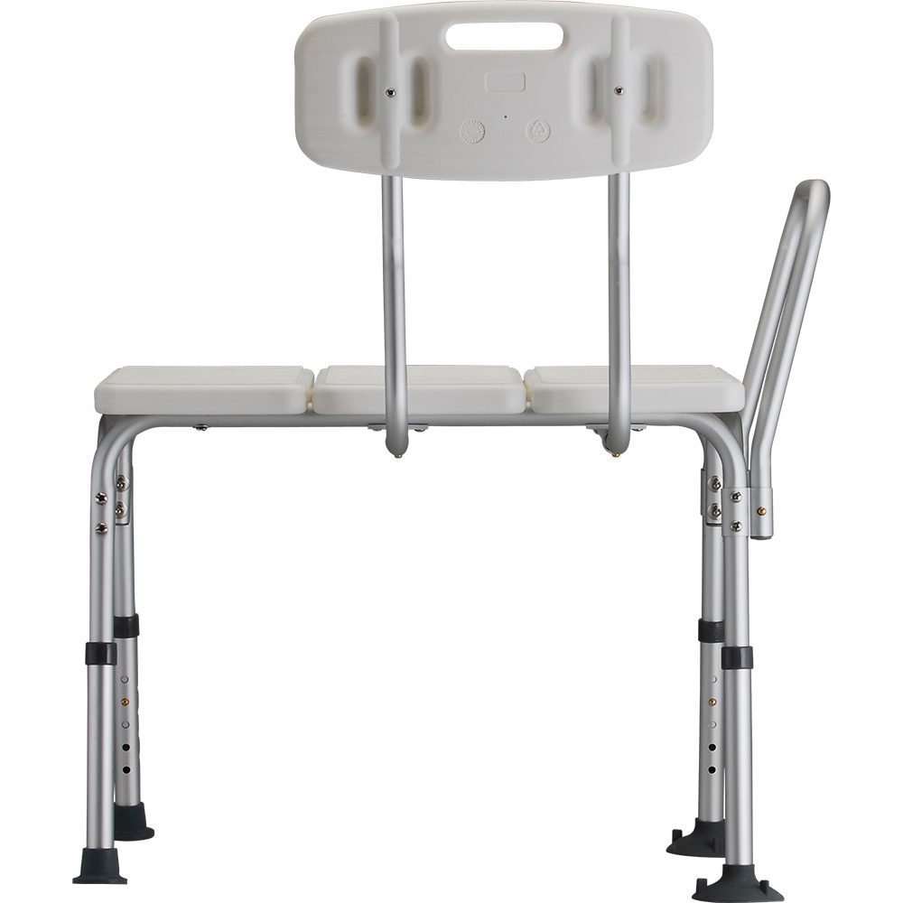 Adjustable aluminum shower bench with backrest