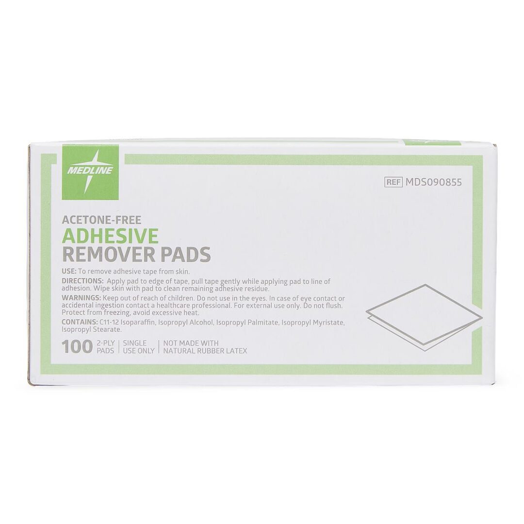 Box of acetone-free adhesive remover pads
