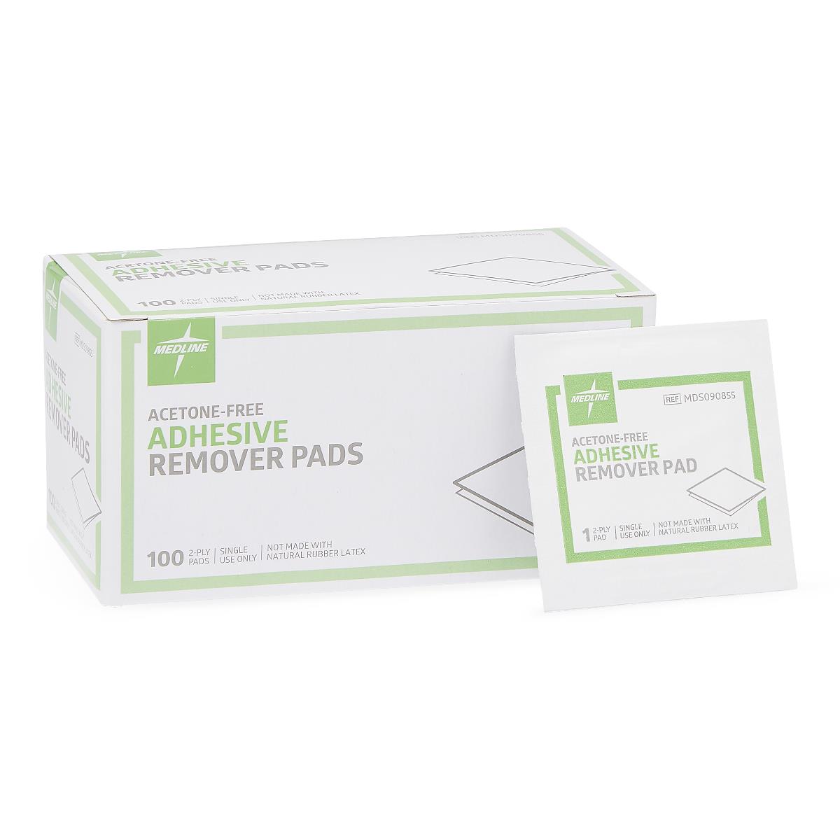 Box of acetone-free adhesive remover pads