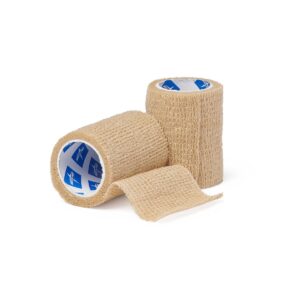 Beige cohesive self-adhesive bandage rolls