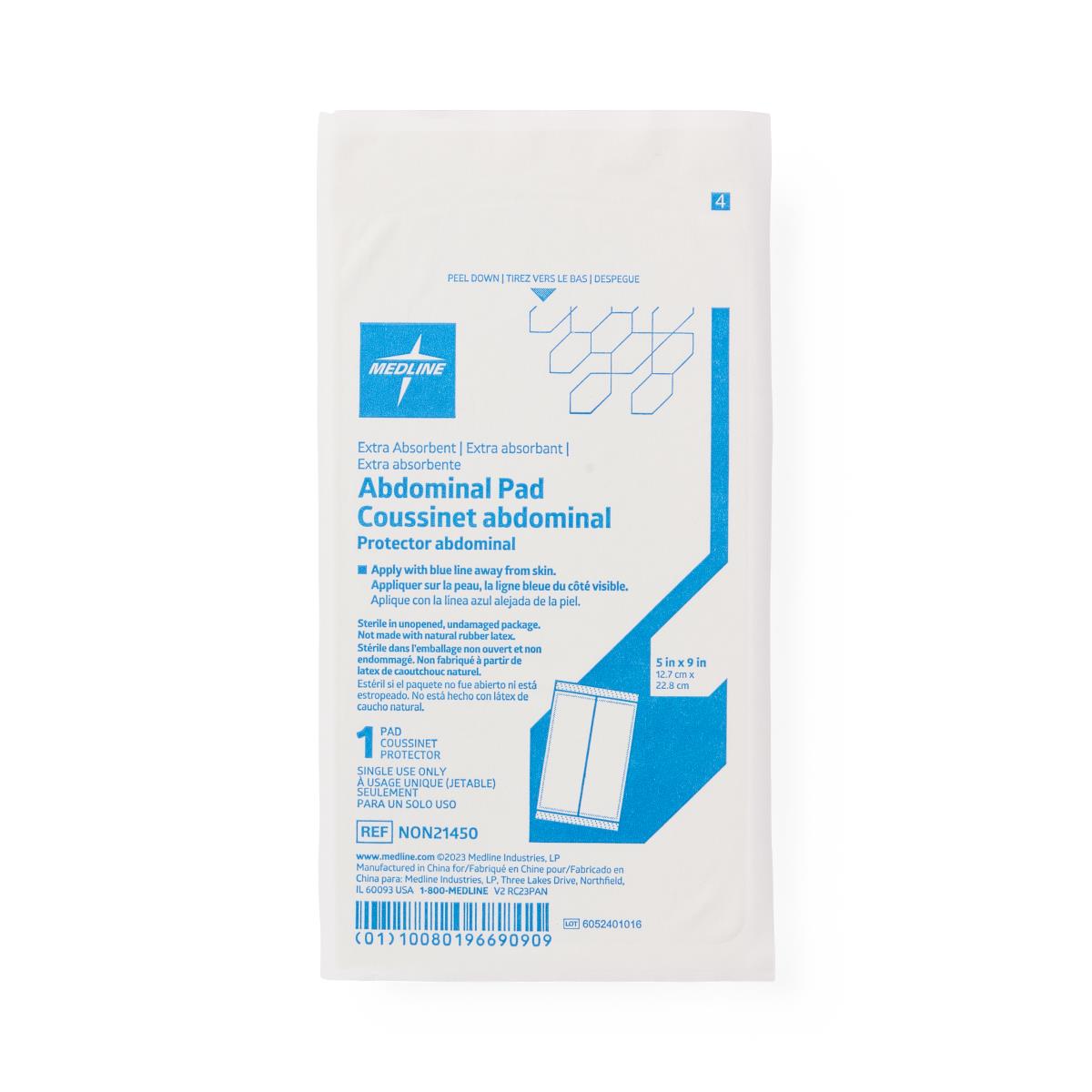 Sterile abdominal pad medical dressing package