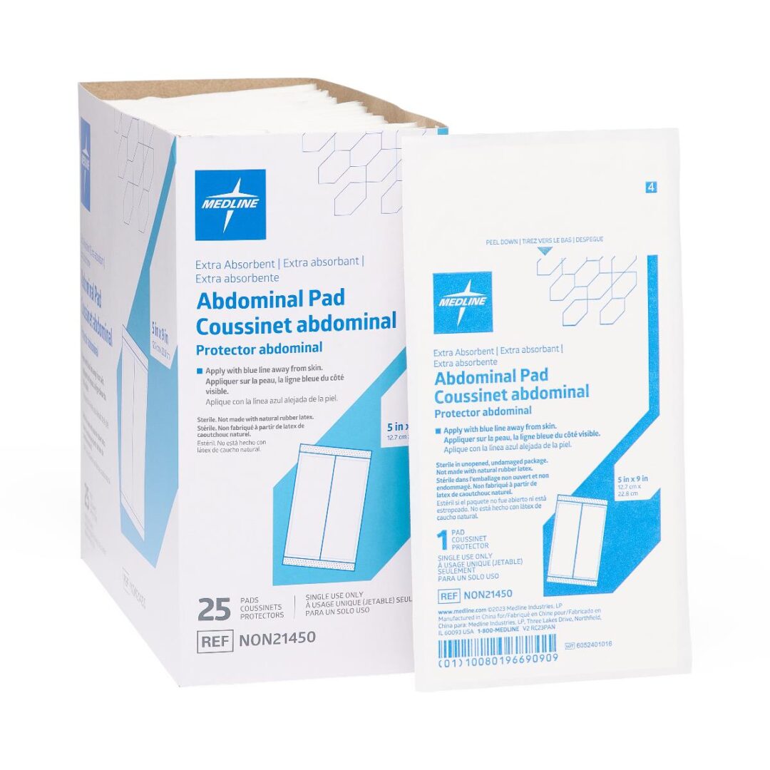 Medline abdominal pad box with single pad