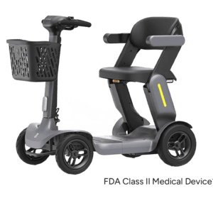 Modern compact mobility scooter with front basket
