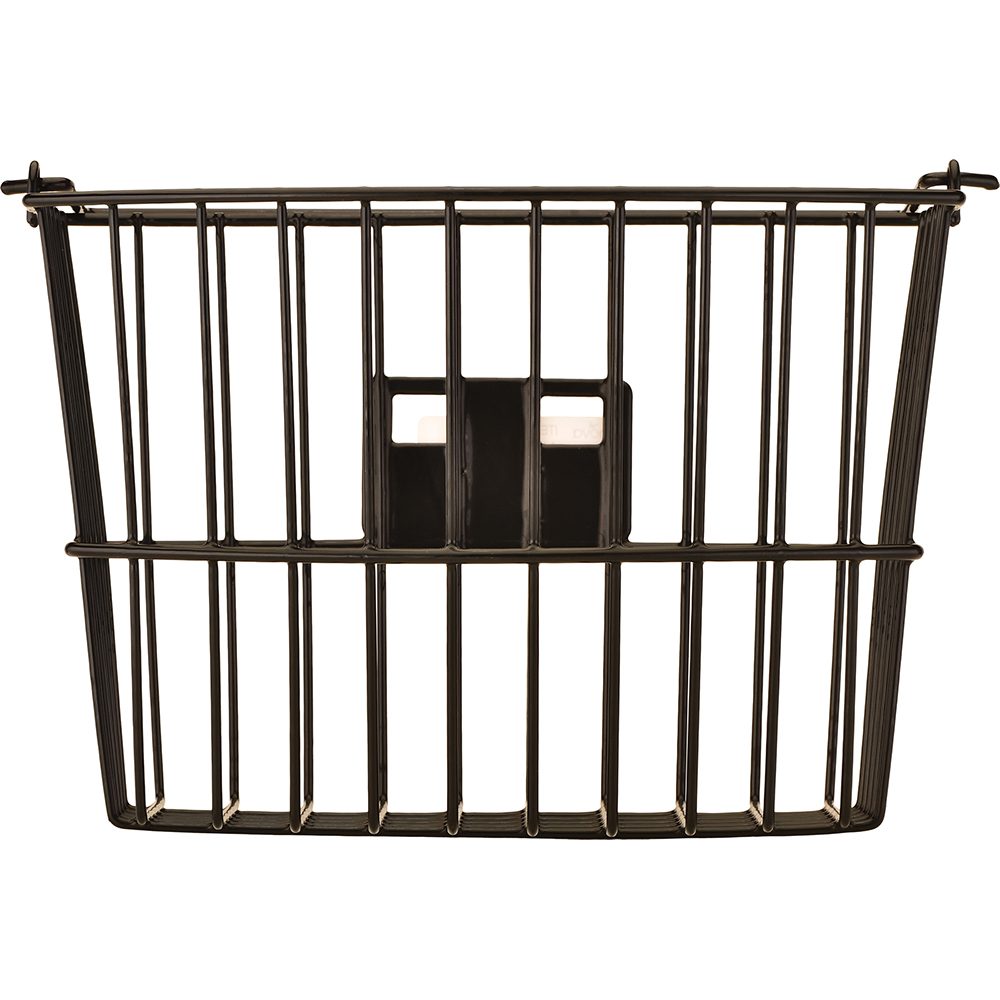 Black metal wire front bicycle basket