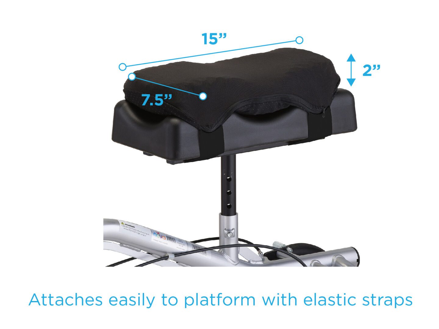 Padded scooter platform cushion with straps
