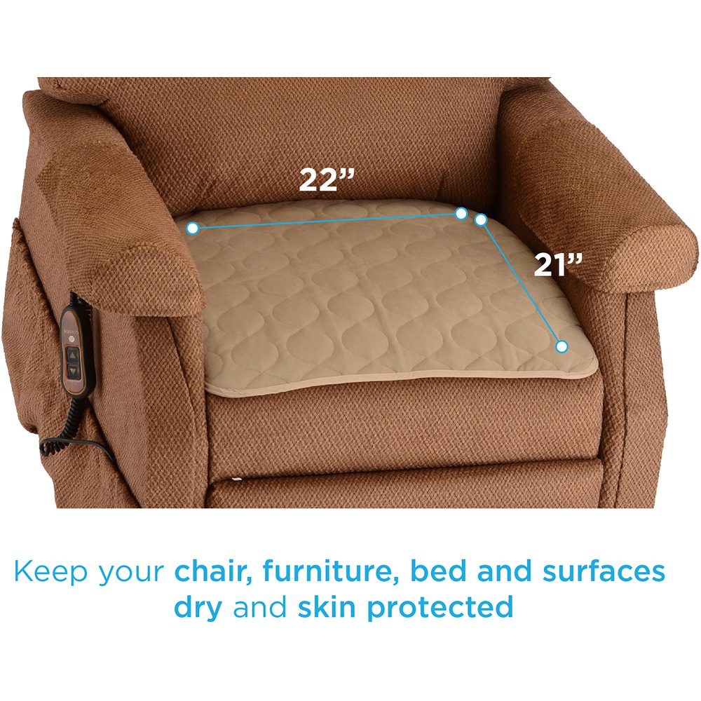 Beige waterproof recliner seat protector pad