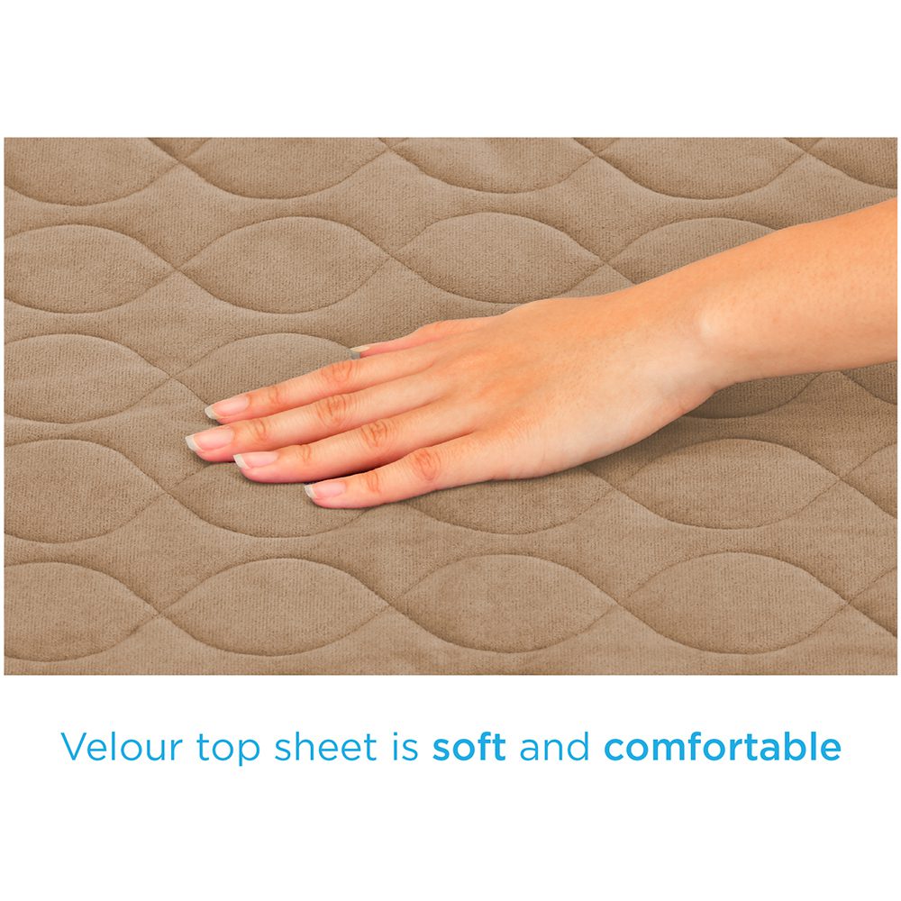 Hand pressing soft velour mattress top sheet