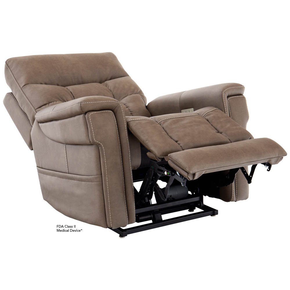 Brown power lift recliner chair with footrest