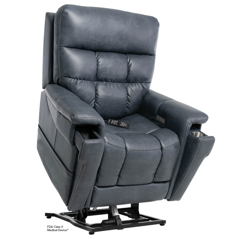 Gray leather electric lift recliner chair