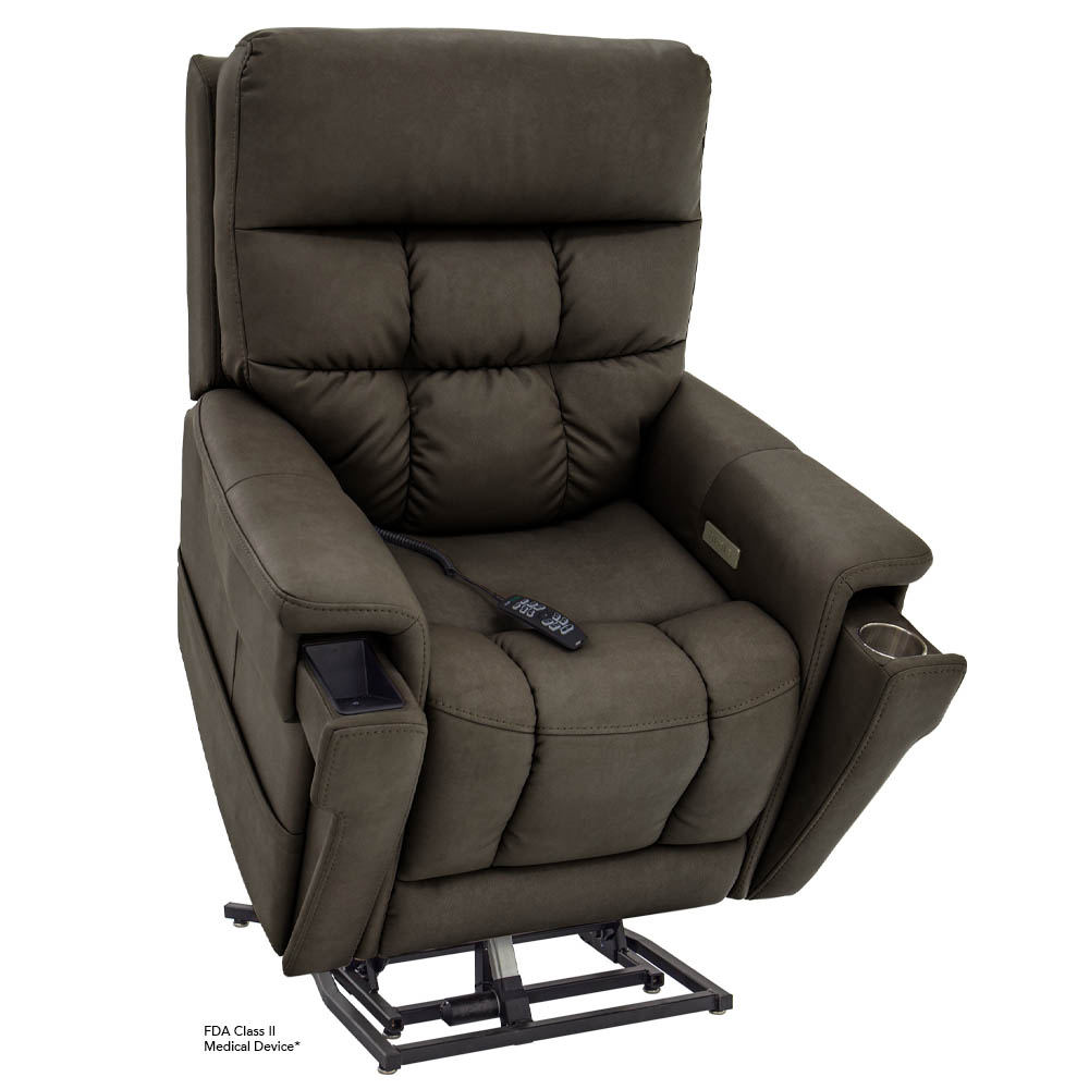 olive green power lift recliner with remote