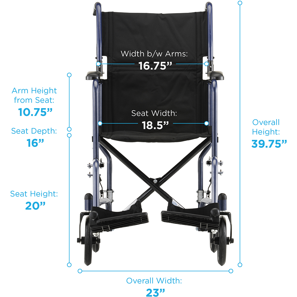 Transport Chair - 19" with Swing Away Footrests - Image 4
