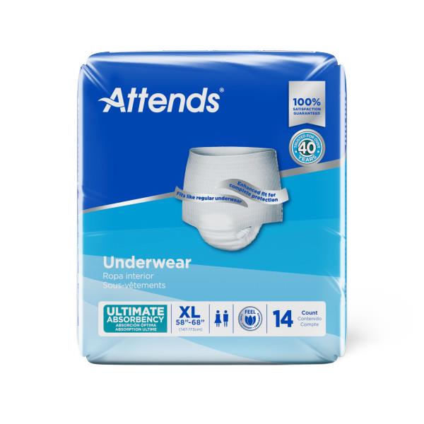 Attends Super Plus Absorbency Pull-On Underwear, Size XL, 58" to 68" Waist