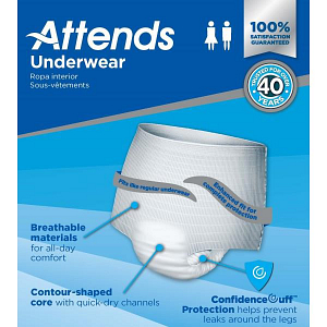 Attends Super Plus Absorbency Pull-On Underwear, Size XL, 58" to 68" Waist - Image 2