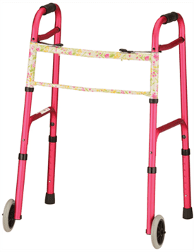DESIGNER ADULT FOLDING WALKER W/5" WHEEL